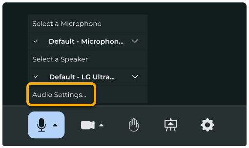 Audio Settings > Test Speaker